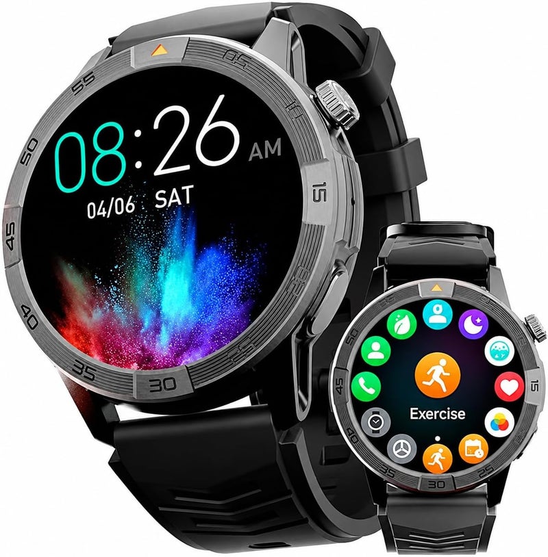 AGM ساعة AGM Legion Pro الذكية المتينة، شاشة AMOLED، مقاومة للماء 5ATM، GPS | خرائط بدون إنترنت | أكثر من 100 وضع رياضي | مكالمات بلوتوث | SpO2 | معدل ضربات القلب | مراقبة الإجهاد | واجهة DIY | الطقس - Image 1