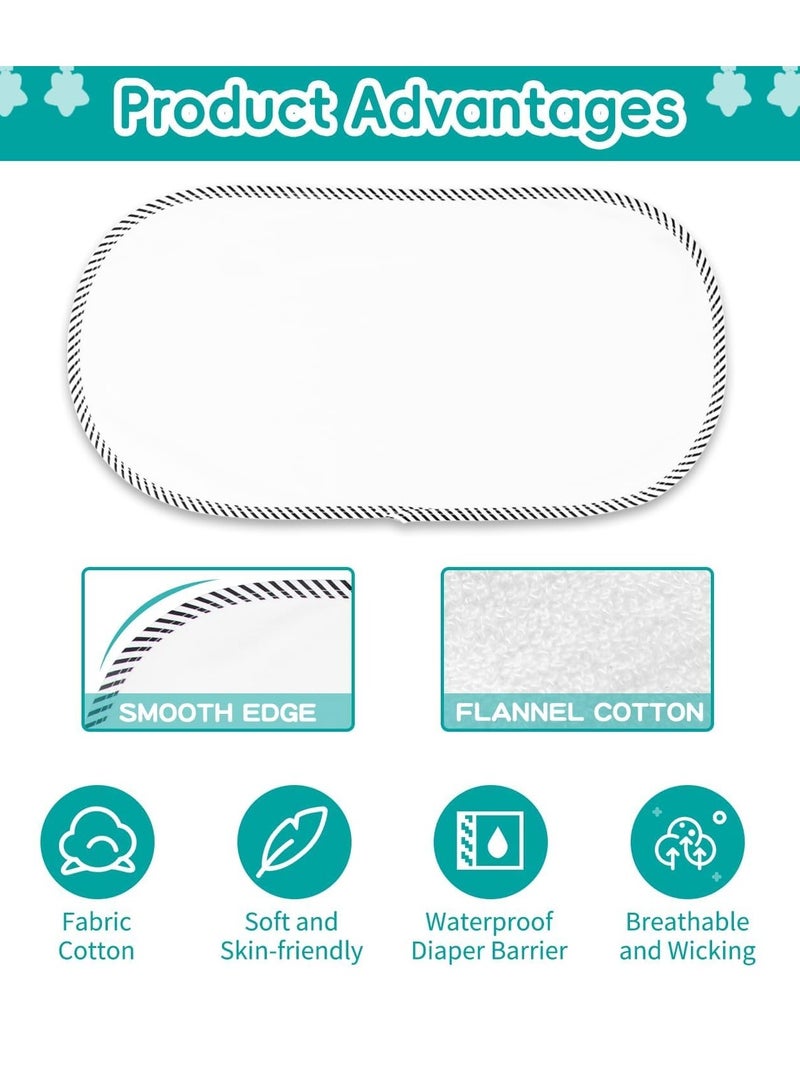 3 Pack Baby Waterproof Changing Pad Liners, 23 x 12 Portable Baby Changing Leakproof Mat, Washable Reusable Flannel Cotton Changing Table Cover Liners for Baby Boys Girls - Image 2