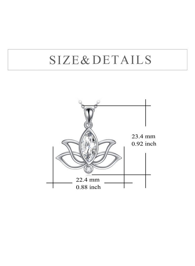 YFN Lotus Necklace Sterling Silver April Birthstone Pendant Simulated Diamond Jewelry Gifts For Women (Apr)  - Image 4
