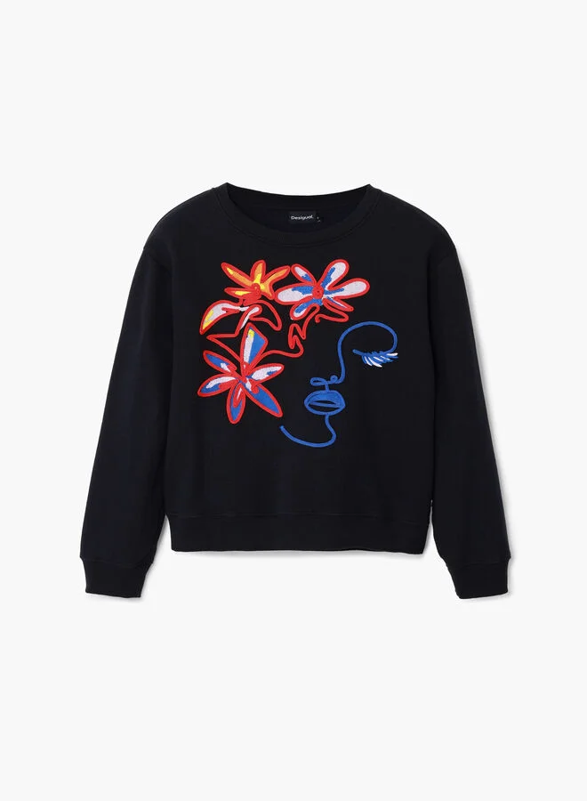 DESIGUAL Sweatshirt With Arty Print