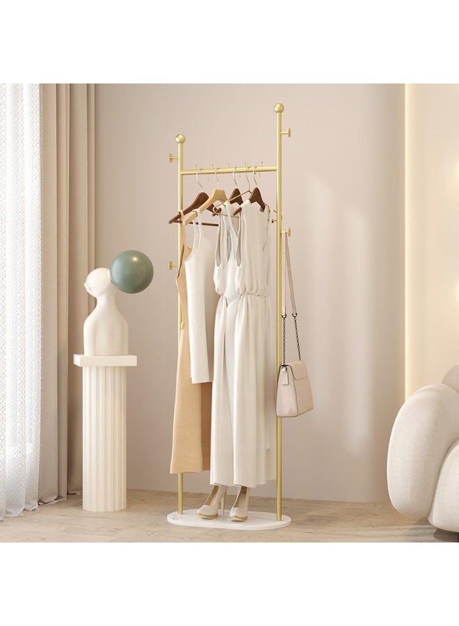 INSIJAM Gold Clothing Racks with Marble Base Modern Coat Racks Freestanding with Shelves for Bedroom 170 cm Tall 50cm Wide Modern Heavy Duty Garment Racks for Hanging Clothes Bag Hat Boutique Hallway - Image 4