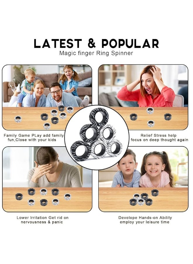 Cevioce 6Pcs Magnetic Rings Fidget Toys for Teens, Adults & Kids|Easter Basket Stuffers|ADHD Fidget Toy Pack for Anxiety Relief,Coolest Gifts for Teen Boys,Birthday Gifts for 8 9 10 11+ Year Old Boy & Girl - Image 4