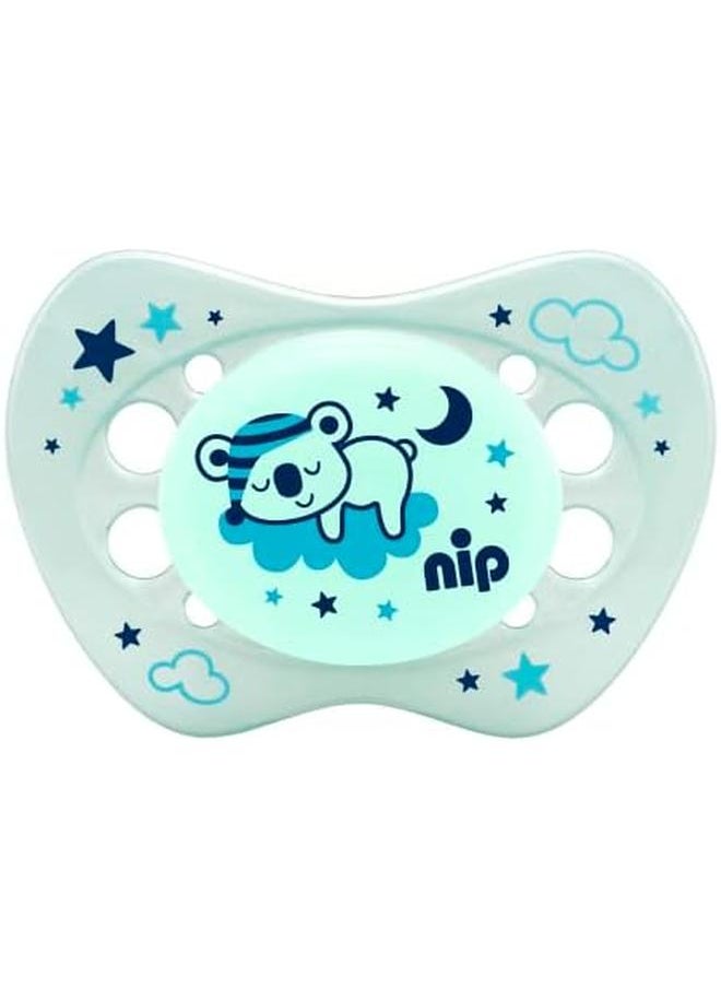 nip Night Soothers Silicone Glow In The Dark 0 6M Made In Germany Planets And Clouds 2 Pcs  - Image 2
