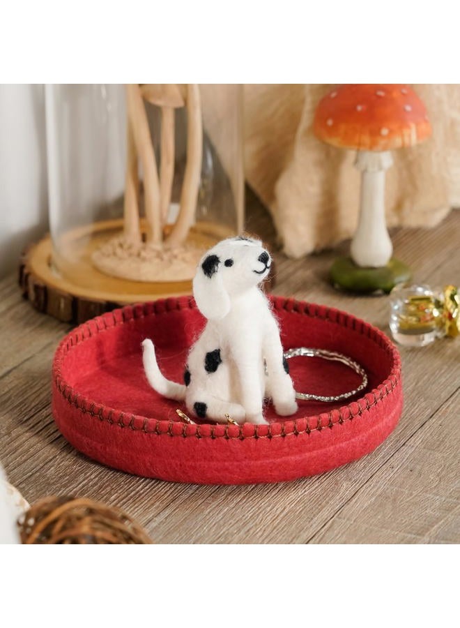 SOFFEE DESIGN Dog Felt Jewelry Tray Gifts for Women, Puppy Ring Holder Trinket Dish For Necklace, Pendants, Earrings - Image 3
