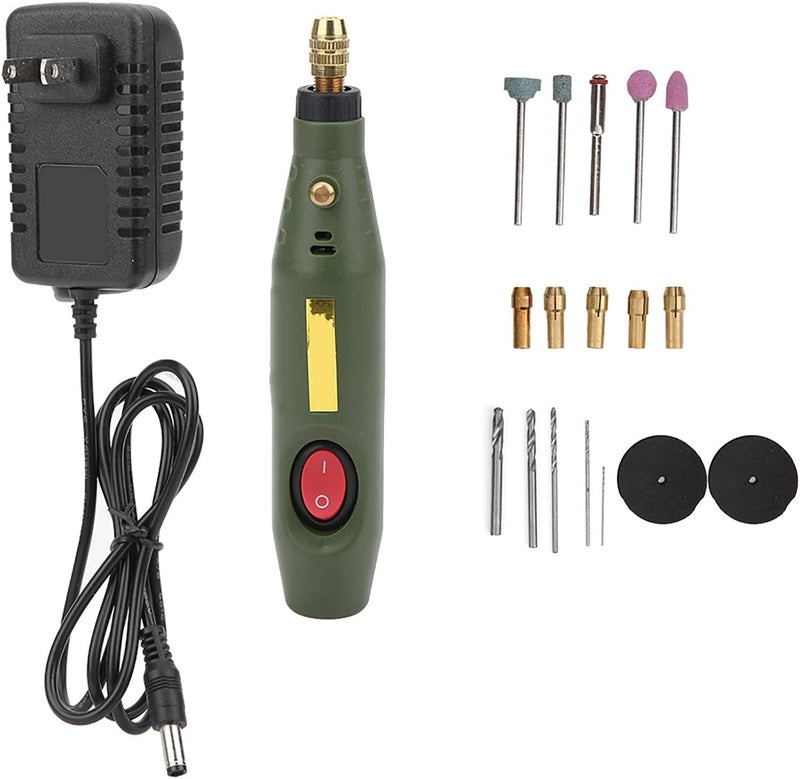 Mini Electric Drill Grinder Engraver Rotary Carver Tool Kit Powerful 18000RPM 15W for Agate Wood Carving DIY Crafting Metal Plastic Engraving Polishing Includes 18 Accessor - Image 1