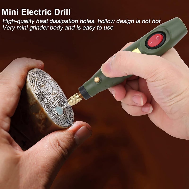 Mini Electric Drill Grinder Engraver Rotary Carver Tool Kit Powerful 18000RPM 15W for Agate Wood Carving DIY Crafting Metal Plastic Engraving Polishing Includes 18 Accessor - Image 4