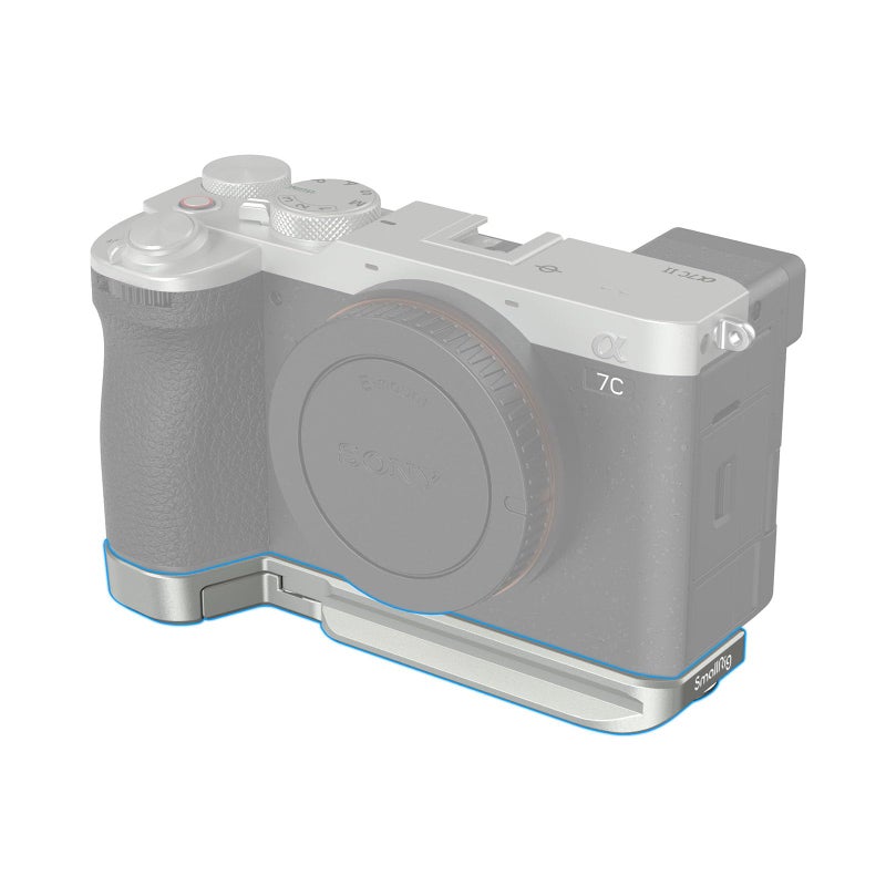 SmallRig Base Plate for Sony A7C II/A7CR, Bottom Mount Plate (Silver) with Built-in Quick-Release Plate for Arca, QD Socket, Strap Slot, 1/4"-20 and 3/8"-16 Threaded Hole - 4439 - Image 1