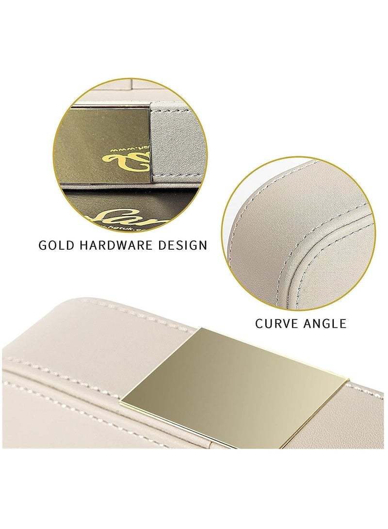 كابتن تيك Luxury Leather Desktop Storage, Small Catchall Organizer, Decorative Tray for Entryway Table to Hold Jewelry, Watch, Cosmetics, Keys, Phone, Wallet, Home & Office Accessories Brown - Image 4