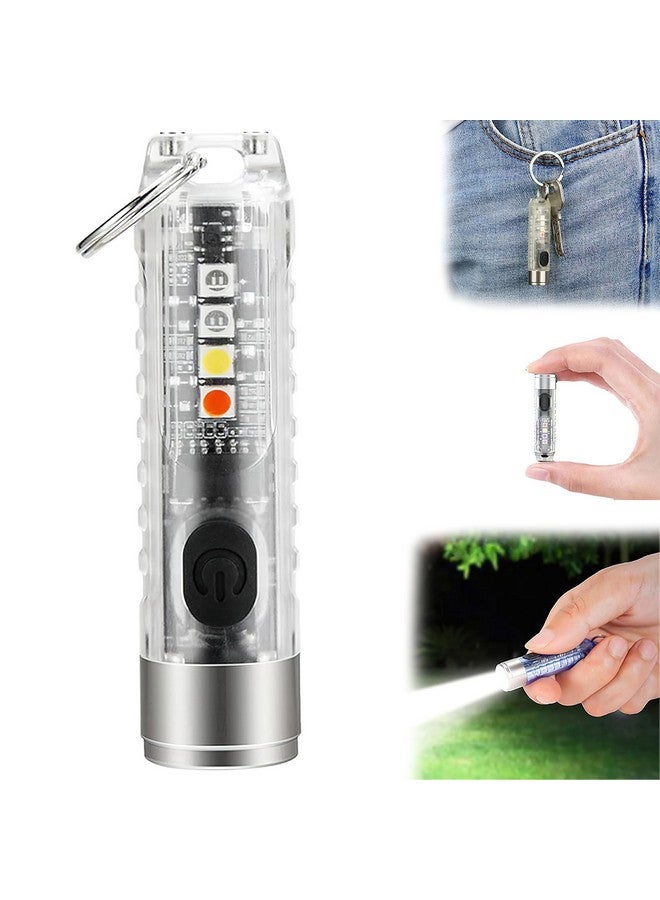 Pivdo Mini Light USB Rechargeable LED Flashlight, Small Keychain Torch Light for Camping, EDC, Pocket Size COB Key Chain Lights, Powerful and Compact Mini Torch Light - Image 1