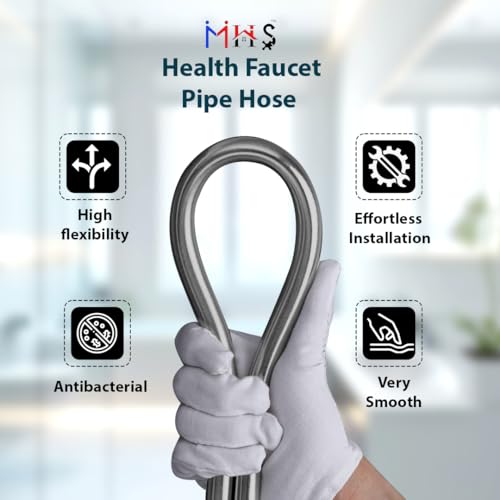 MHS Premium Health Faucet Hose Pipe – Flexible Gray PVC Tube for Bathroom Hand Shower & Faucet | Durable & Leak-Proof | Heavy Duty Brass Fittings | Made in India (1.25 Meter) - Image 4