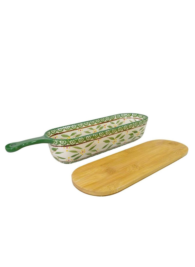 Temp-tations temp-tations® Old World Baker & Server with Bamboo Lid - 2 Piece - Green  - Image 1