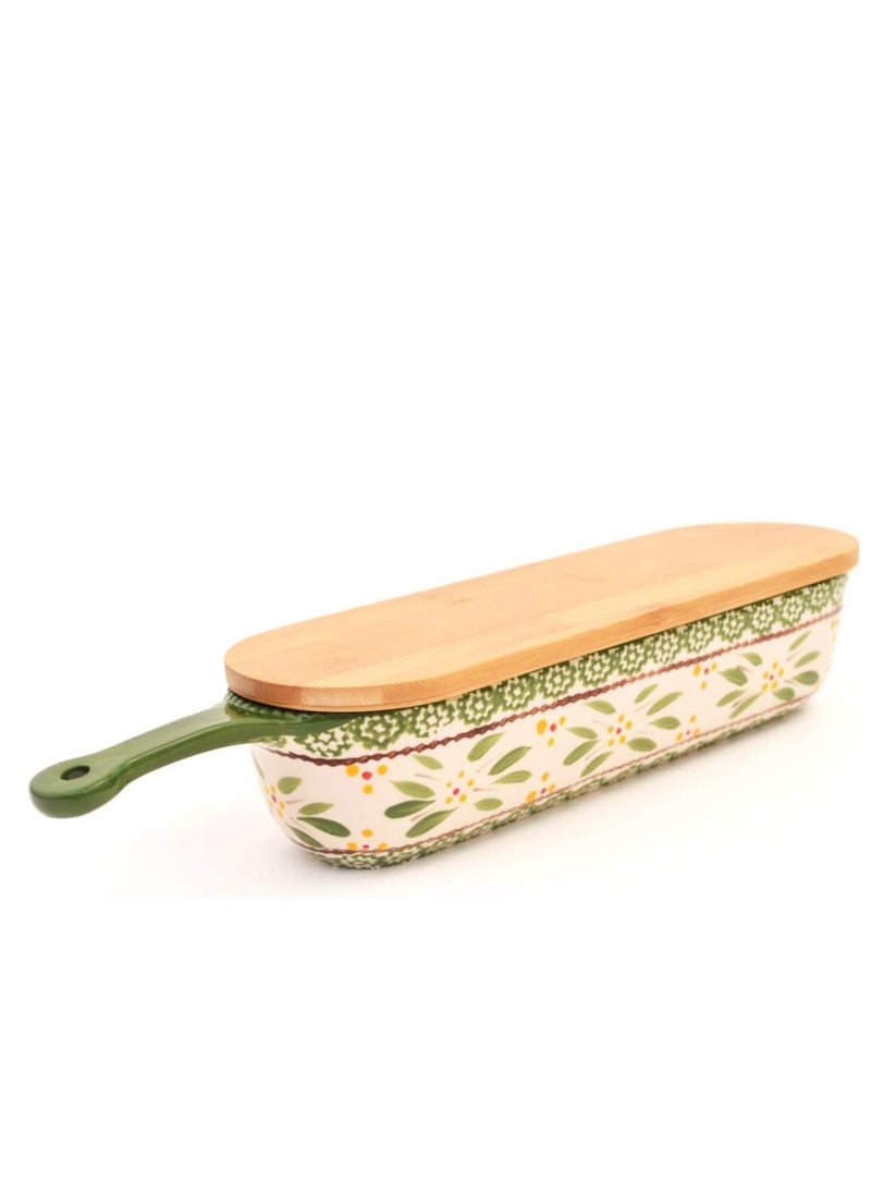 Temp-tations temp-tations® Old World Baker & Server with Bamboo Lid - 2 Piece - Green  - Image 2