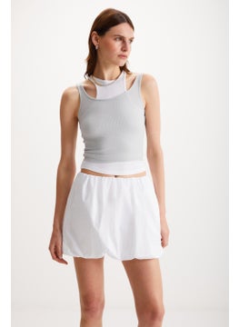 GRIMELANGE Demeka Women's Zero Sleeve Slim Gray Bustier  - Image 1