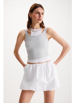 GRIMELANGE Demeka Women's Zero Sleeve Slim Gray Bustier  - Image 5