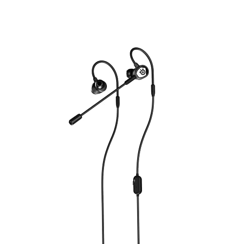 SteelSeries Tusq in-Ear Mobile Gaming Headset – Dual Microphone with Detachable Boom Mic – Ergonomic Suspension Design Earphones – for Mobile,Black - Image 1