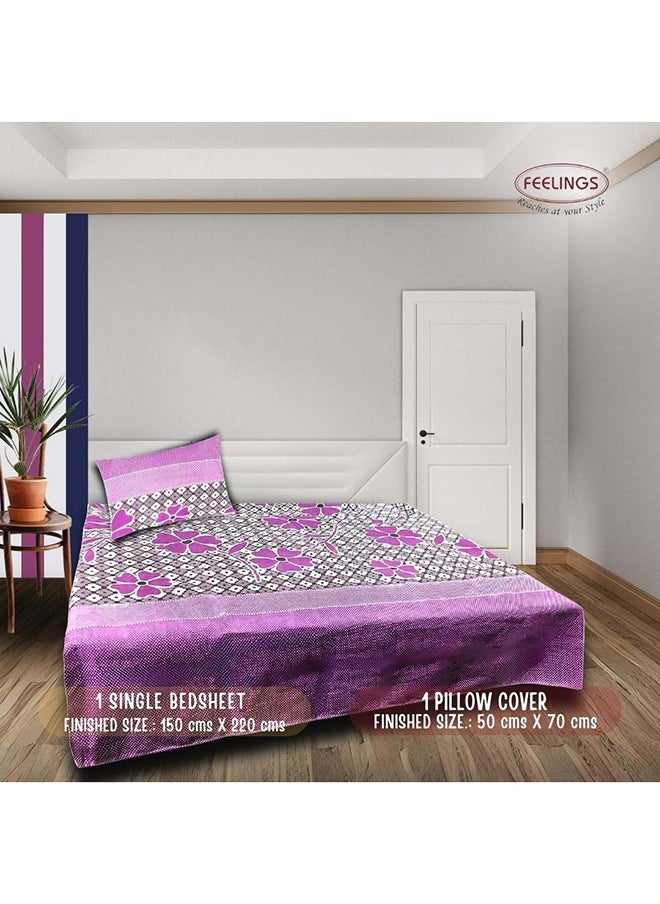 Feelings Feelings Single Bedsheet W/ Pillow Cover  100 Gsm  - Image 2