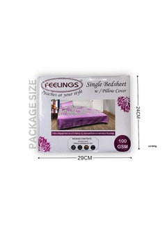 Feelings Feelings Single Bedsheet W/ Pillow Cover  100 Gsm  - Image 3