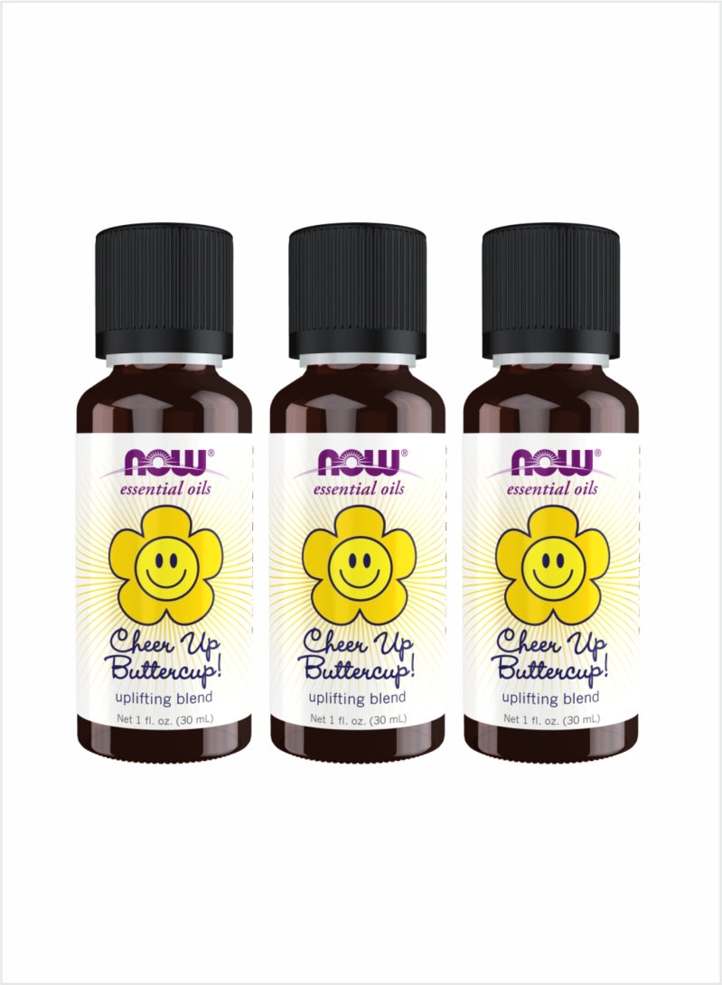 NOW Cheer Up ButterCup Essential Oil - Bright & Uplifting Blend, 30ml (Pack of 3)
