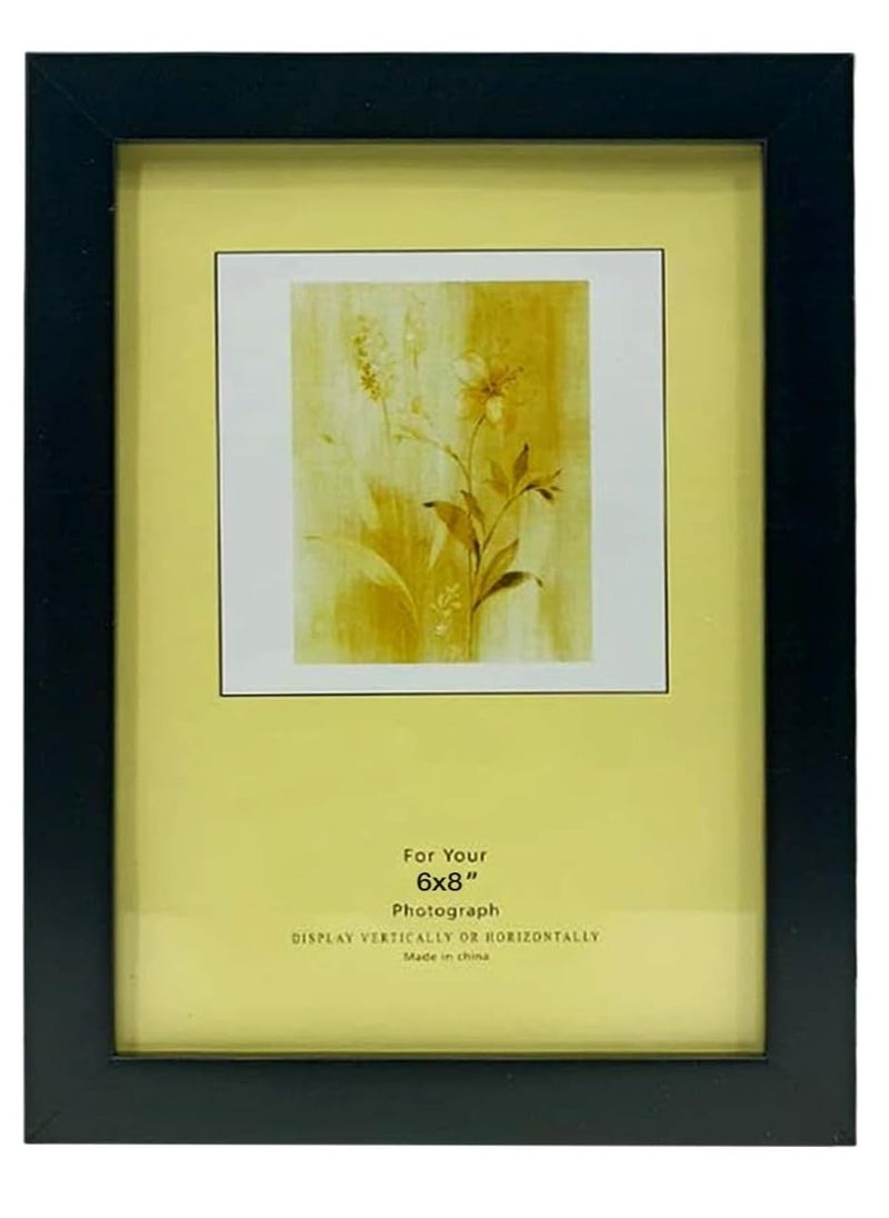 Decorhills - Photo Frame Single with Tabletop & Wall Mount Display for 6x8 Inch Photo Size, Ideal Addition to Any Décor Elegant Black Frame, 1-Piece - Image 1