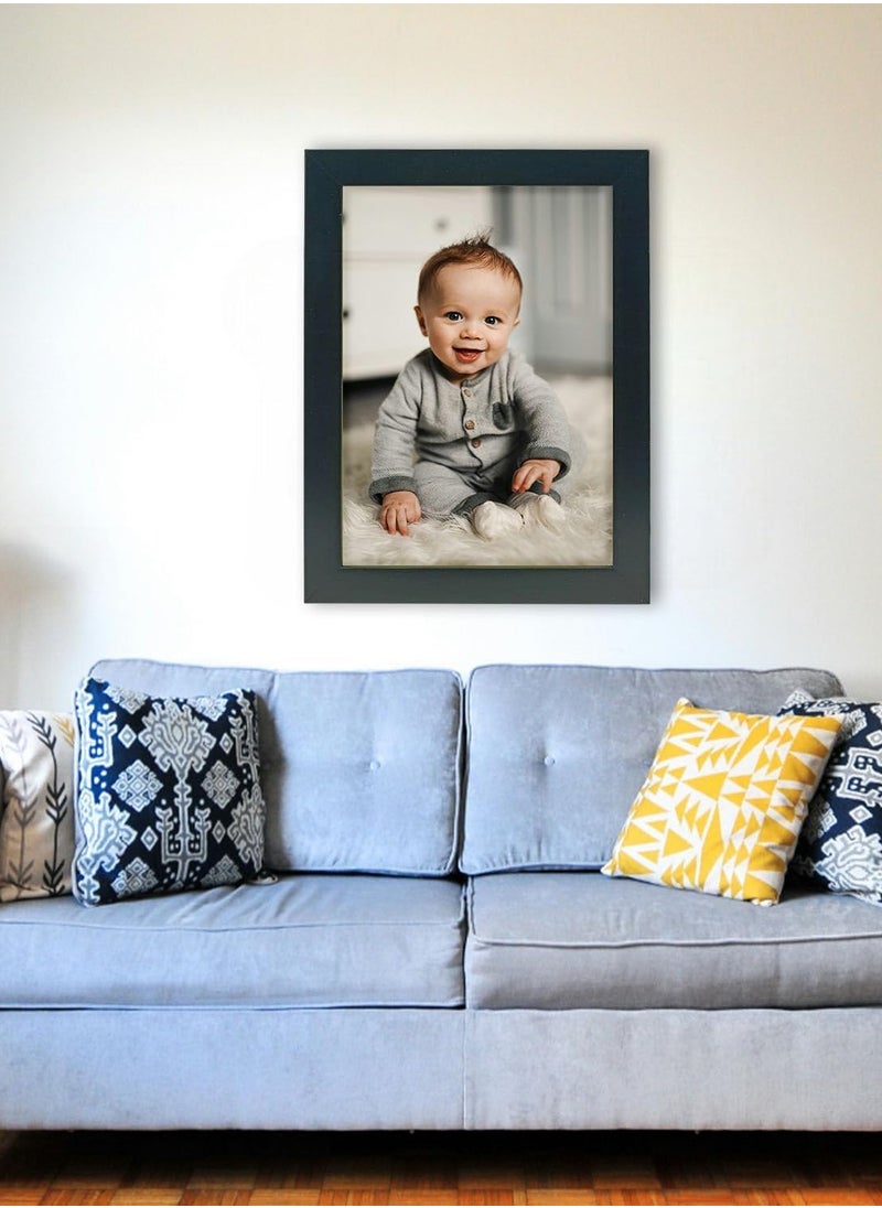 Decorhills - Photo Frame Single with Tabletop & Wall Mount Display for 6x8 Inch Photo Size, Ideal Addition to Any Décor Elegant Black Frame, 1-Piece - Image 1