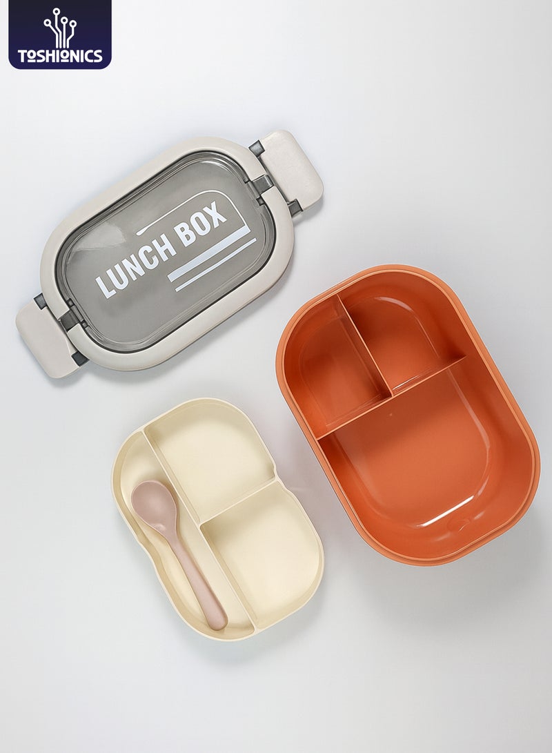 توشيونيكس صندوق غداء سعة 1.5 لتر - صندوق وجبات بينتو مع طبقتين قابلتين للتكديس، 6 أقسام، ملعقة ومقبض حمل - آمن للاستخدام في الفريزر وغسالة الأطباق والميكروويف، مانع للتسرب ومحكم الإغلاق مع قسمين، خالٍ من مادة BPA، خفيف الوزن، وعاء طعام متين للبالغين والأطفال - للمنزل والمكتب والمدرسة وحضانة الأطفال والسفر - 19×13×6 سم - Image 1