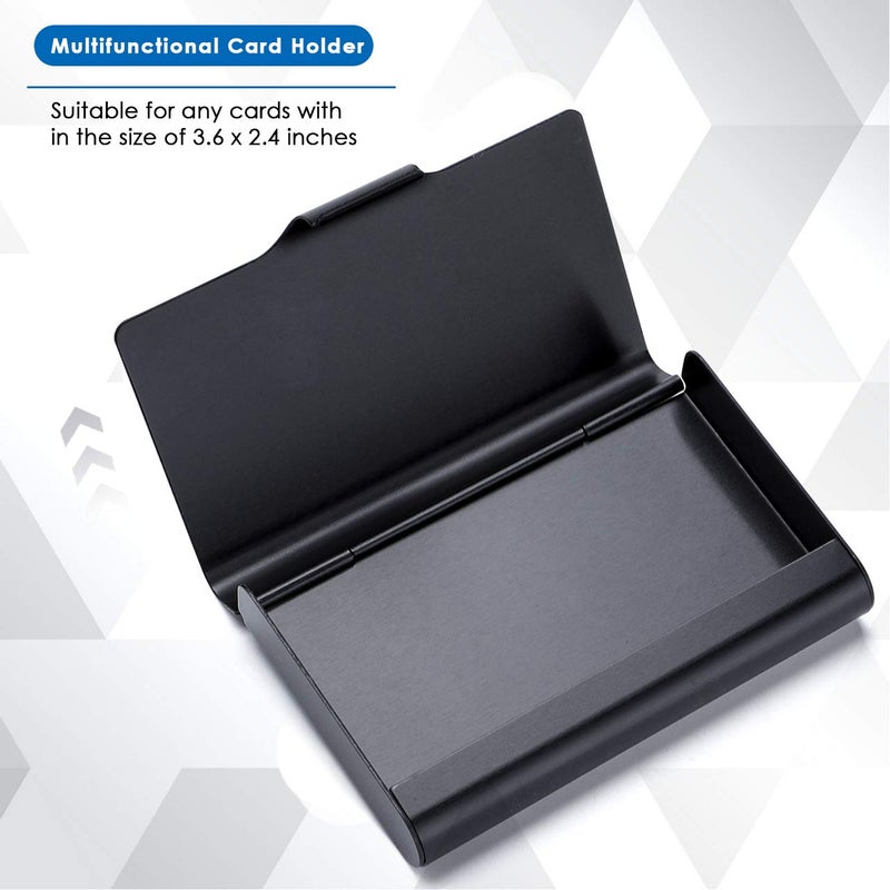 MaxGear Aluminum Business Card Holder for Men & Women, Professional Business Card Case Wallet Name Cards Holder, Capacity: 22-30 Cards, 3.7â€ x 2.45â€, Super Light, Black - Image 3