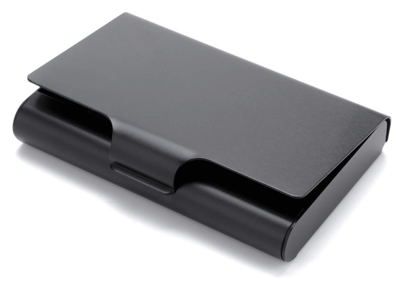 MaxGear Aluminum Business Card Holder for Men & Women, Professional Business Card Case Wallet Name Cards Holder, Capacity: 22-30 Cards, 3.7â€ x 2.45â€, Super Light, Black - Image 1