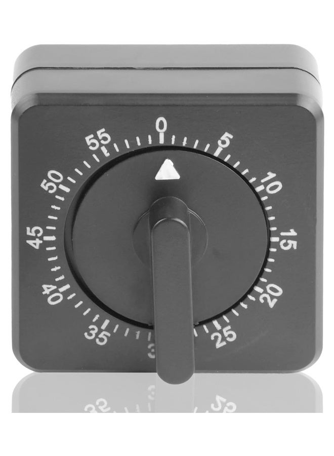DUNISO Kitchen Timer，Square 60 Minute Mechanical Kitchen Timer,Chef Cooking Timer Clock with Loud Alarm No Batteries, Convenient,Easy to Use,for Kitchen Baking Homework Meeting,Black  - Image 2