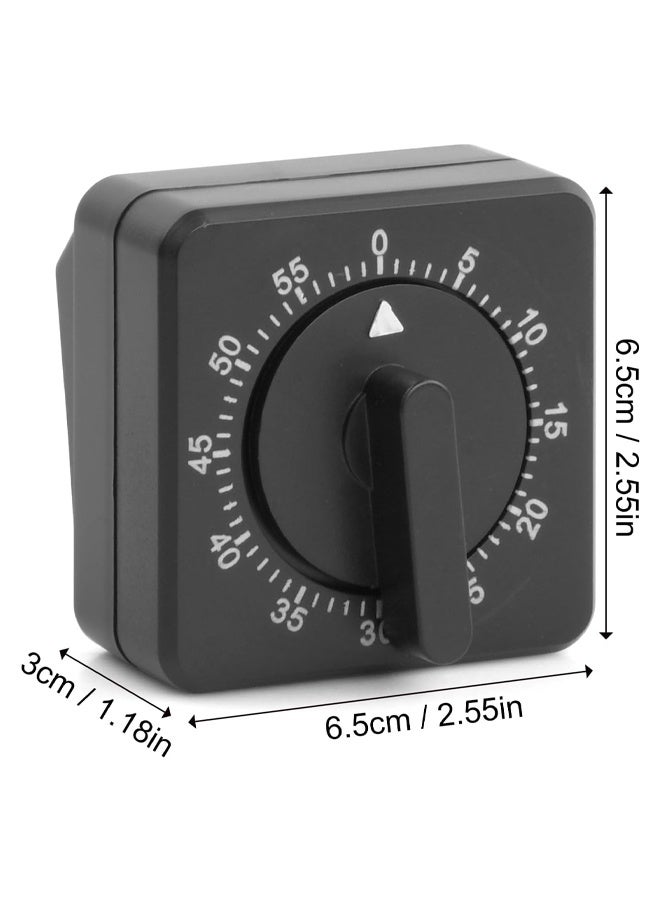 DUNISO Kitchen Timer，Square 60 Minute Mechanical Kitchen Timer,Chef Cooking Timer Clock with Loud Alarm No Batteries, Convenient,Easy to Use,for Kitchen Baking Homework Meeting,Black  - Image 3
