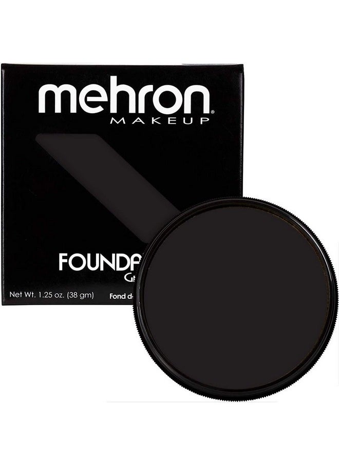 mehron - Mehron Makeup Foundation Greasepaint | Stage, Face Paint, Body Paint, Halloween Makeup 1.25 oz (38 g) (BLACK) - Image 1