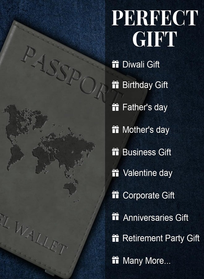 فيدوس حافظة جواز سفر فاخرة من الجلد الصناعي من فيدوس للرجال والنساء، غطاء جواز سفر، محفظة مع بطاقة ائتمان/خصم، بطاقة هوية، منظم ملحقات وثائق السفر المحمي بتقنية RFID. - Image 5