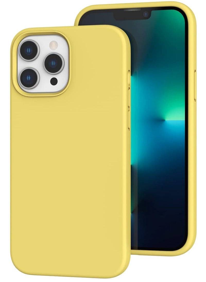 Generic - Compatible with iPhone 13 Pro Case, [Drop Protection] [Anti-Fingerprint] Shockproof Liquid Silicone Cover with Microfiber Lining Phone Case for iPhone 13 Pro 6.1" (2021), Yellow - Image 1