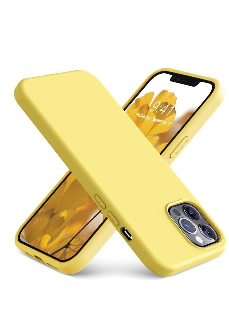 Generic - Compatible with iPhone 13 Pro Case, [Drop Protection] [Anti-Fingerprint] Shockproof Liquid Silicone Cover with Microfiber Lining Phone Case for iPhone 13 Pro 6.1" (2021), Yellow - Image 1