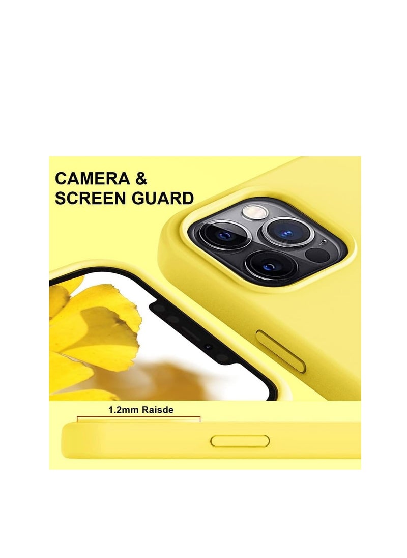 Generic - Compatible with iPhone 13 Pro Case, [Drop Protection] [Anti-Fingerprint] Shockproof Liquid Silicone Cover with Microfiber Lining Phone Case for iPhone 13 Pro 6.1" (2021), Yellow - Image 1