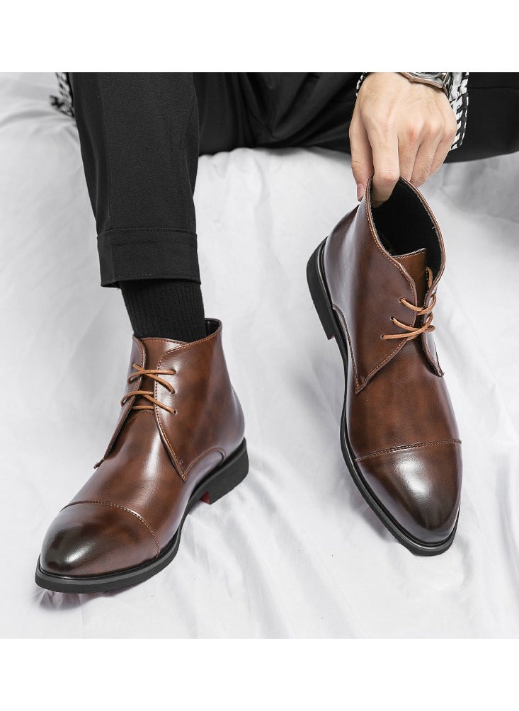 KUYING - New Men's Casual Leather Boots - Image 1