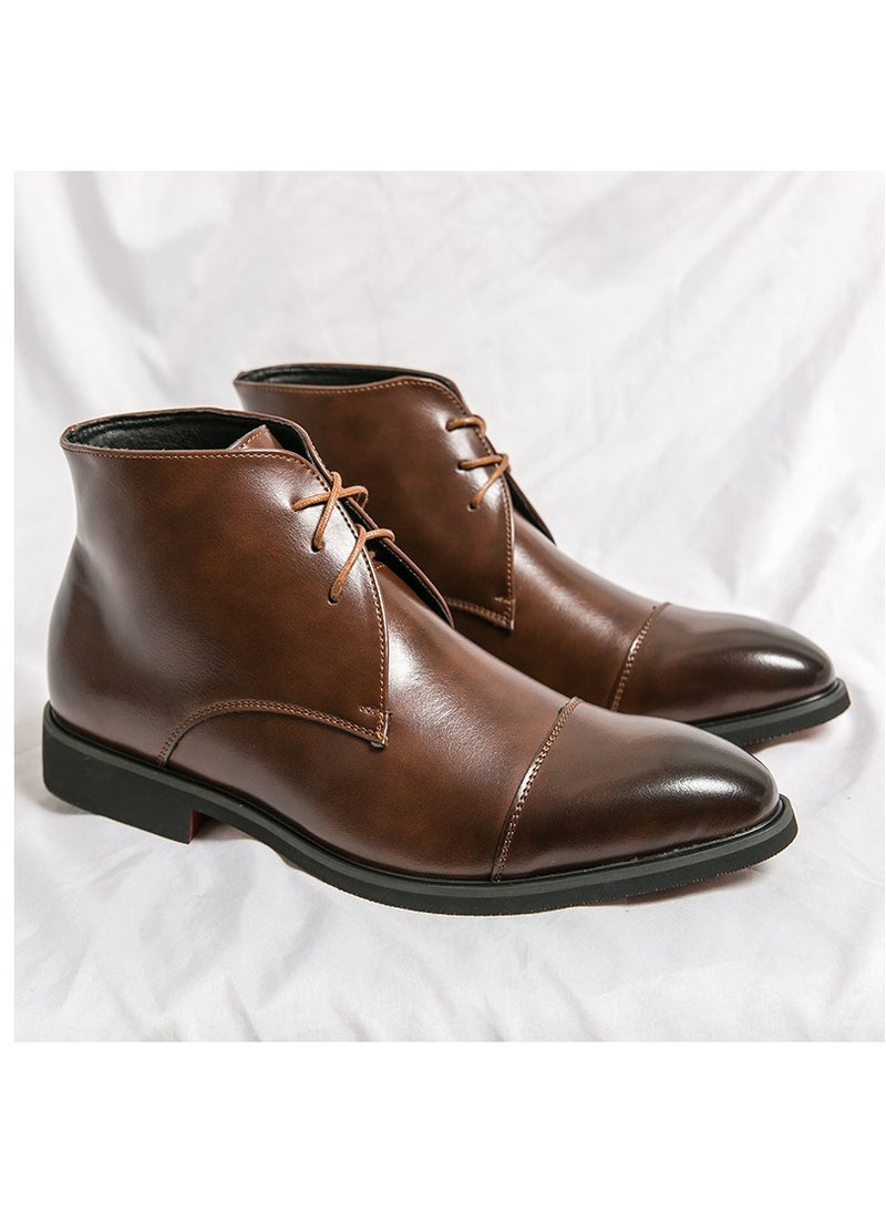 KUYING - New Men's Casual Leather Boots - Image 1