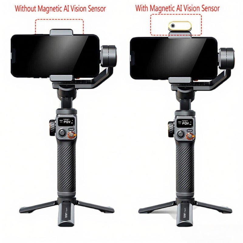 Phone Stabilizer: 3-Axis Anti-shake, 400g Payload, 18 Hour Battery - Magnetic Fill Light With AI Vision Sensor, Gesture Control, 360° Infinite Spin for Mobile Content Creators, Outdoor Vlogging - Image 4