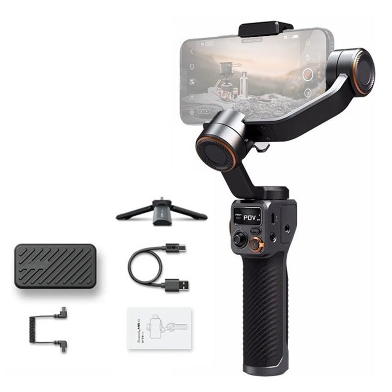 Phone Stabilizer: 3-Axis Anti-shake, 400g Payload, 18 Hour Battery - Magnetic Fill Light With AI Vision Sensor, Gesture Control, 360° Infinite Spin for Mobile Content Creators, Outdoor Vlogging - Image 1