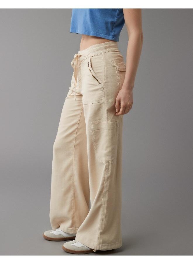 American Eagle - AE Dreamy Drape Linen-Blend Baggy Wide-Leg Cargo Pant - Image 1