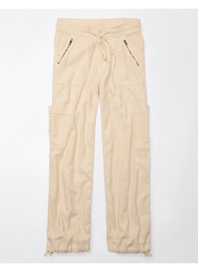 American Eagle AE Dreamy Drape Linen-Blend Baggy Wide-Leg Cargo Pant  - Image 2