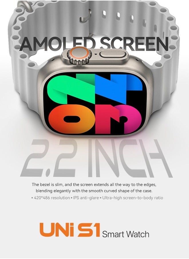 unitronics - Uni S1 Smatwatch With 2.06 Inch -Amoled display  - Waterproof IP68- Black - Image 1