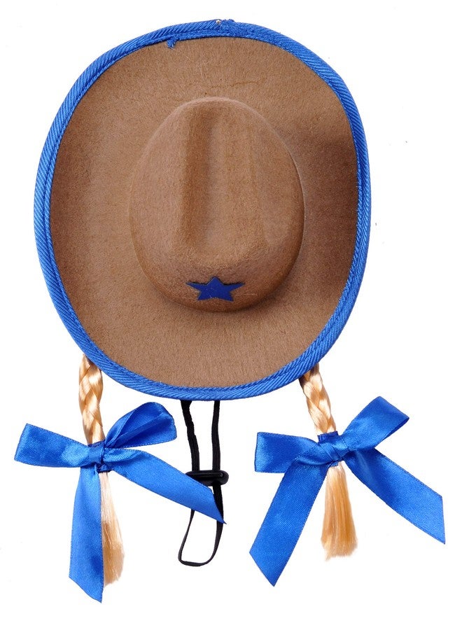 Rubies Rubie's Cowgirl Hat with Pigtails for Pets, Small/Medium - Image 2
