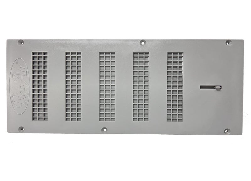 RazAirâ„¢ Foundation Vent with Damper and Screen - 16"x 6.5" Weatherproof and Paintable ABS â€“ Easy to Install Moisture Mold Reducing for Crawl Space, Outdoor, Garage, and Home Improvement - Image 1