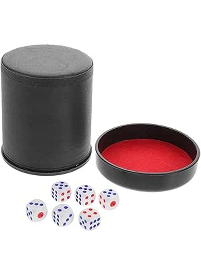 Noise Reducing Dice Shaker Cup With PU Leather Lid Quiet Night Mode For Game Party - Image 1