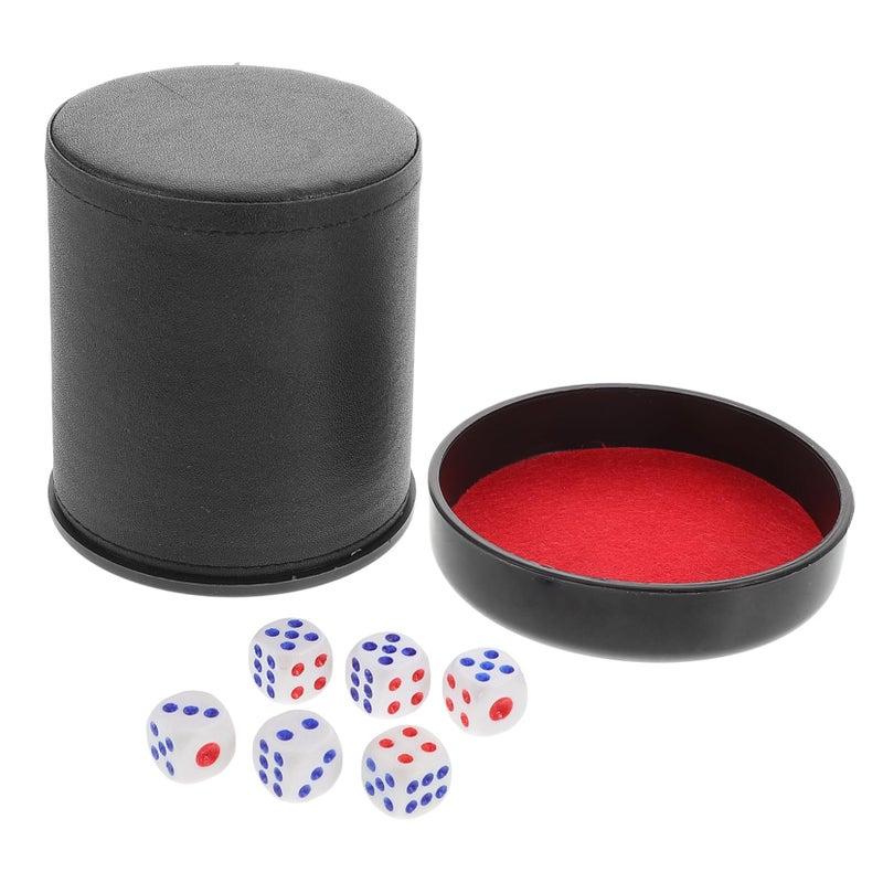 Noise Reducing Dice Shaker Cup With PU Leather Lid Quiet Night Mode For Game Party - Image 2