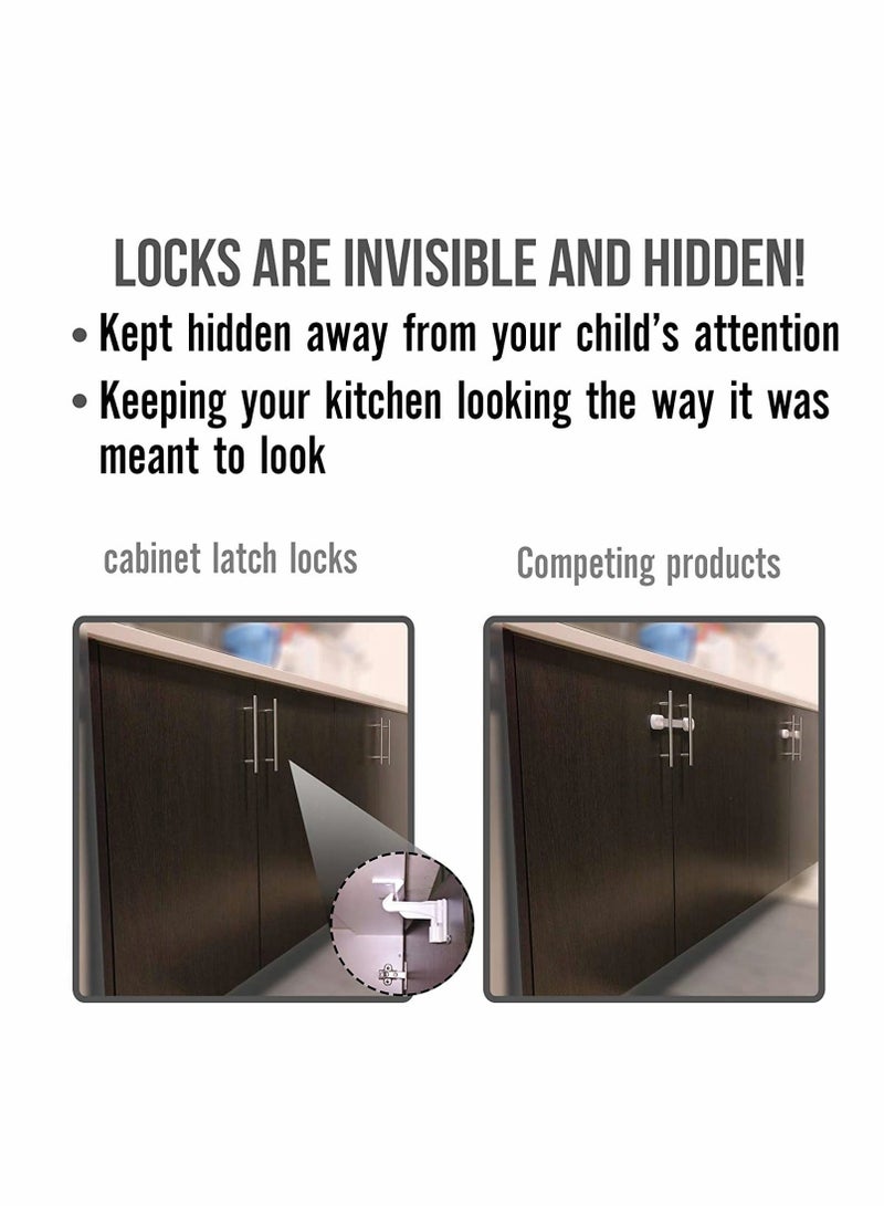 Upgraded Invisible Baby Proofing Cabinet Latch Locks 10 Pack - Image 5