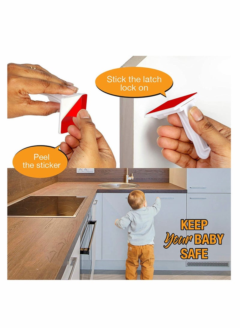 Upgraded Invisible Baby Proofing Cabinet Latch Locks 10 Pack - Image 3