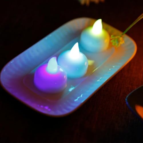 KHIZAR Flameless LED Candles Light Lamp Waterproof Floating On Water LED Tea Light Battery Operated for Pool Bathtub Diwali Christmas Festival Candles for Home Decor (Pack of 6 PCS) - Image 2