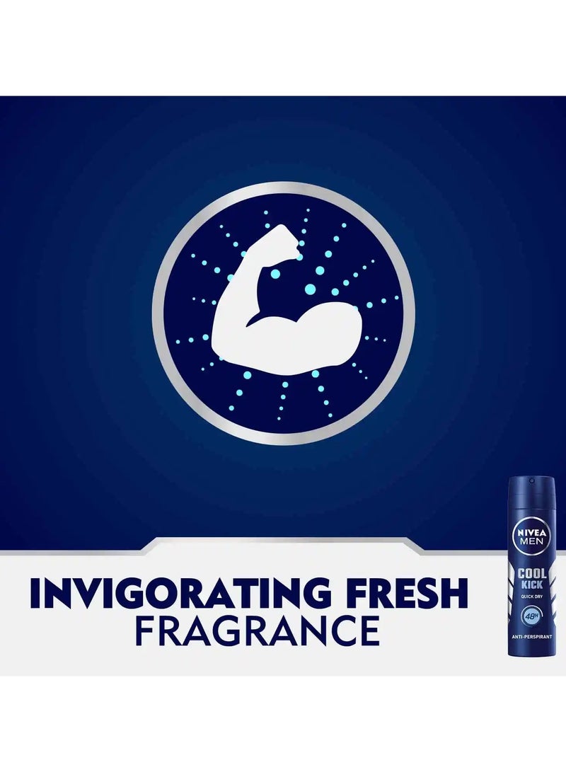 Nivea 48h Cool Kick Quick Dry Antiperspirant Spray 150ml pack of 2 - Image 2