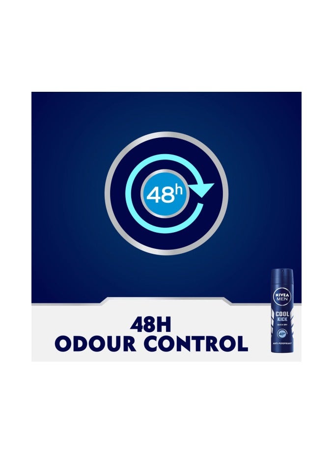 Nivea 48h Cool Kick Quick Dry Antiperspirant Spray 150ml pack of 2 - Image 3